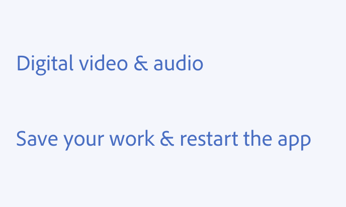 Key example of using ampersands. Two examples of incorrect usage. Digital video & audio, using an ampersand. Save your work & restart the app, using an ampersand.
