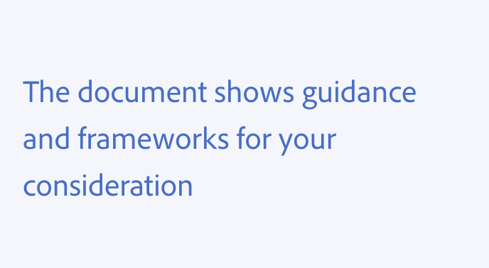 Key example of using slashes. Correct usage, no forward slash used to combine words or ideas. This document shows guidances and frameworks for your consideration.