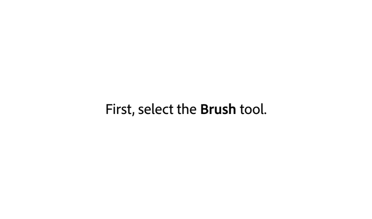 Example text reading "First, select the Brush tool." with "Brush" shown in bold for emphasis.