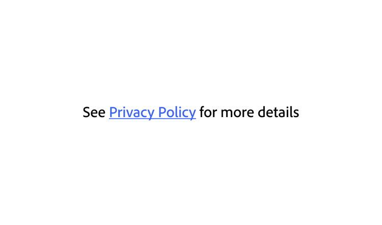Example text reading "See Privacy Policy for more details" with "Privacy Policy" shown as an underlined link.
