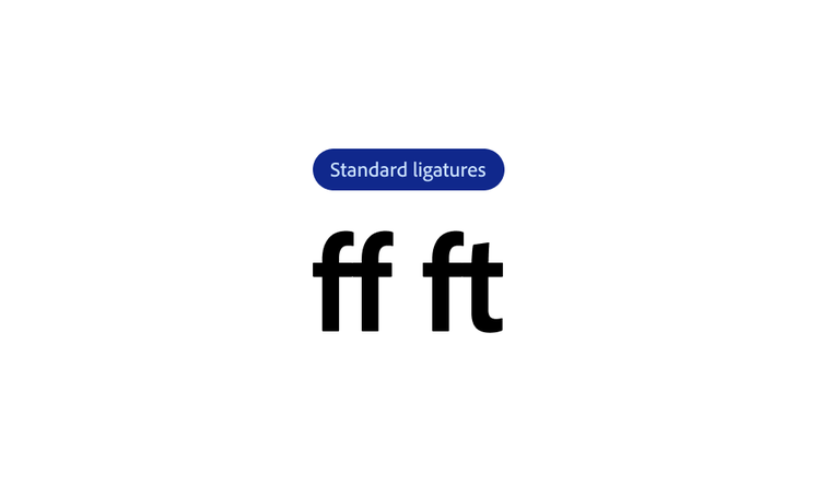 Adobe Clean typeface displaying standard ligatures, showing the "ff" and "ft" letter combinations.