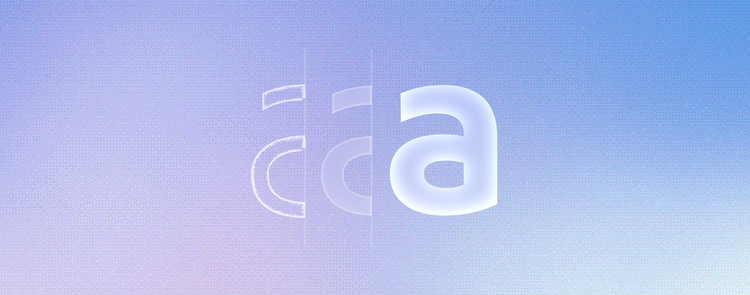 Adobe Clean Spectrum VF headline on a blue-to-purple gradient background, showing overlapping "c" and "a" glyphs transitioning from outlined to solid.
